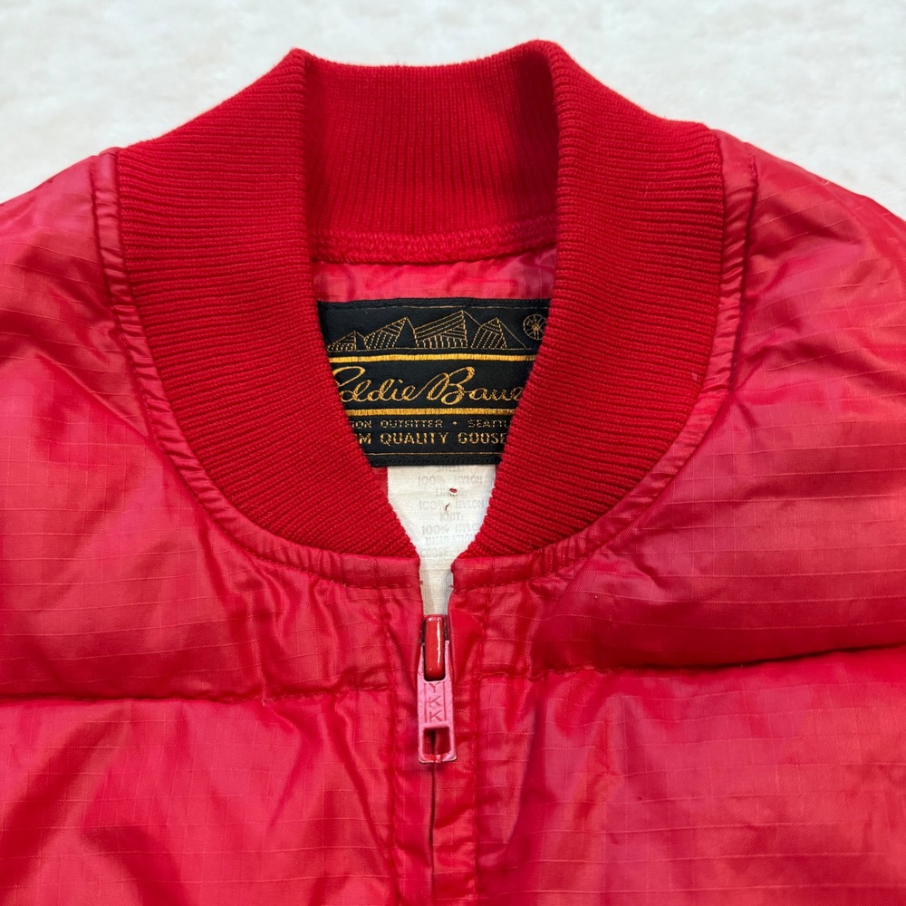 Vintage Eddie Bauer Red Goose Down Puffer Vest Ripstop Nylon Womens Small - Picture 2 of 9